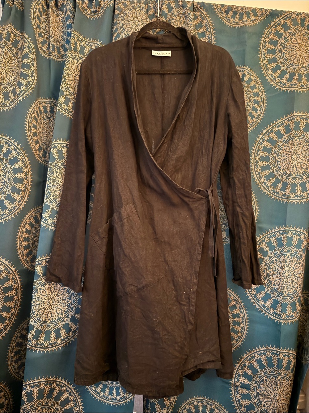 Bryan Walker Wrap Dress/Coat Sz S EUC Linen